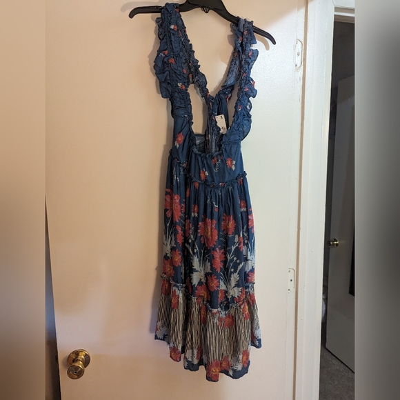 Free People - Bali Wild Daisy Slip mini dress in blue motif, size L, NWT - Picture 2 of 4